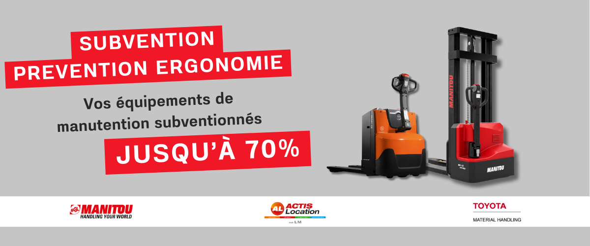 Vos équipements de manutention subventionnés jusqu’à 70%